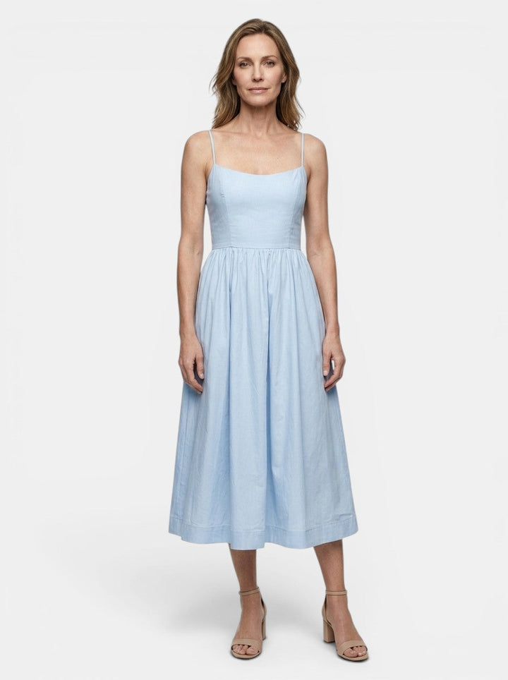 Theodosia — Lightweight Cotton Maxi Dress With Elegant Sleeveless Summer Formal Design
