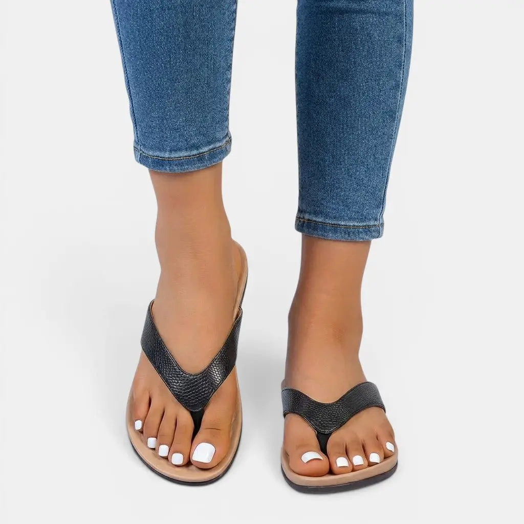 Toesepara — Lightweight Fabric Mules With Comfortable Summer Toe Separator Design
