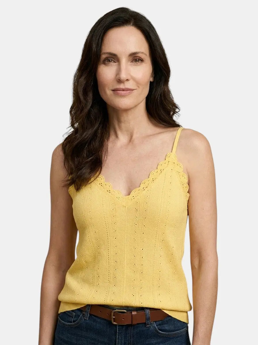 Lilac — Lightweight Lace Detail Tank Top With Elegant Sleeveless Summer Style