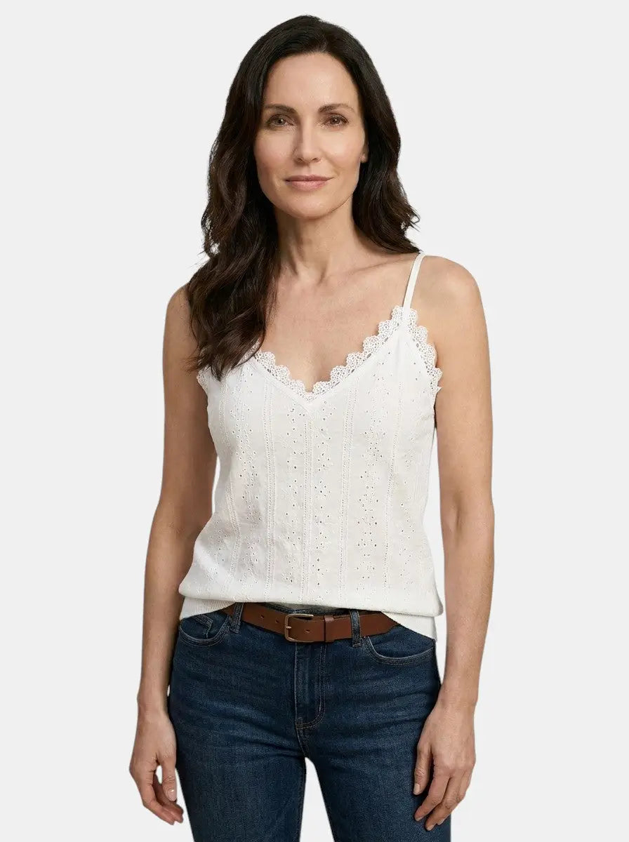 Lilac — Lightweight Lace Detail Tank Top With Elegant Sleeveless Summer Style