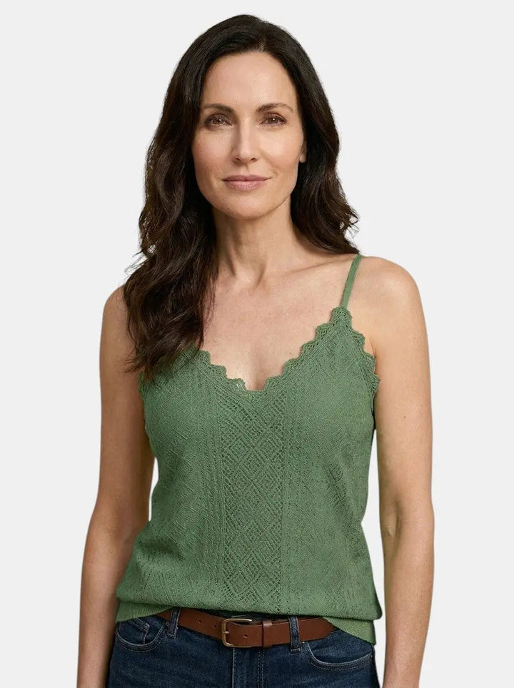 Lilac — Lightweight Lace Detail Tank Top With Elegant Sleeveless Summer Style