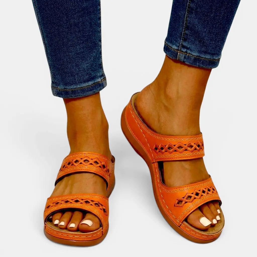 Orthoclassic — Orthopedic Leather Sandals With Stylish Comfortable Summer Design