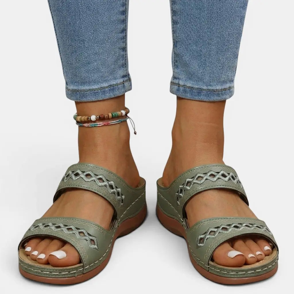 Orthoclassic — Orthopedic Leather Sandals With Stylish Comfortable Summer Design