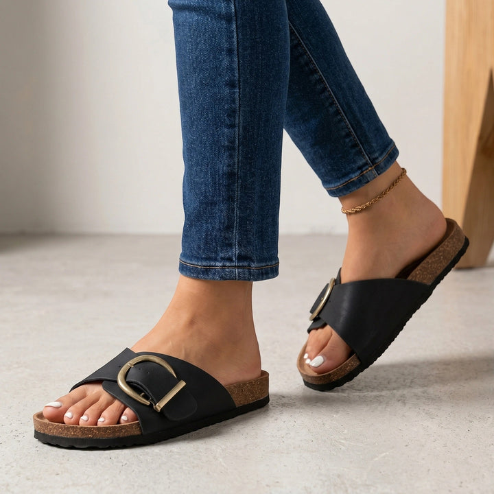 Cushionslide — Cushioned Comfort Slides With Adjustable Open-Toe Casual Design