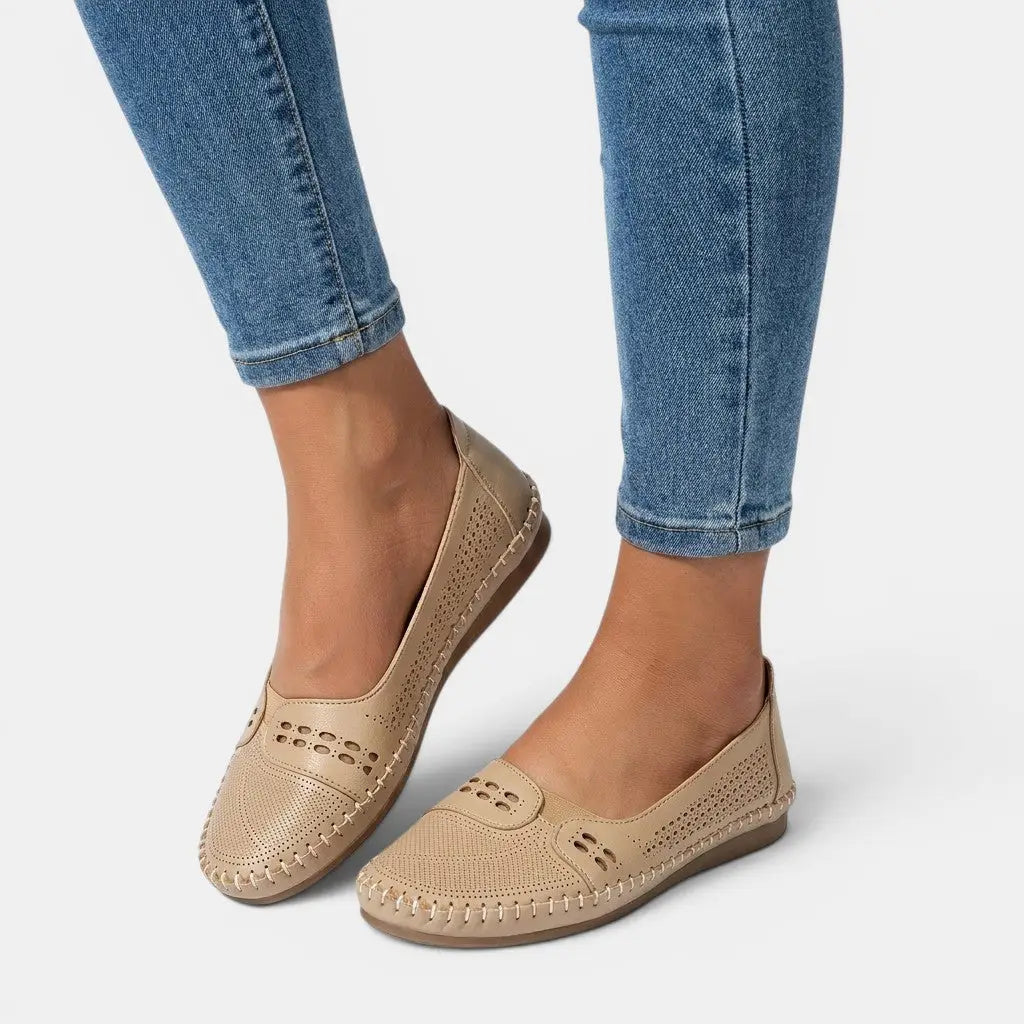 Perforatedsummer — Perforated Synthetic Loafers With Comfortable Slip-On Casual Summer Design