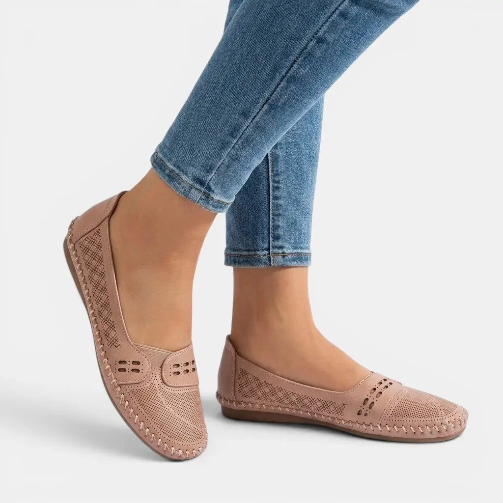 Perforatedsummer — Perforated Synthetic Loafers With Comfortable Slip-On Casual Summer Design