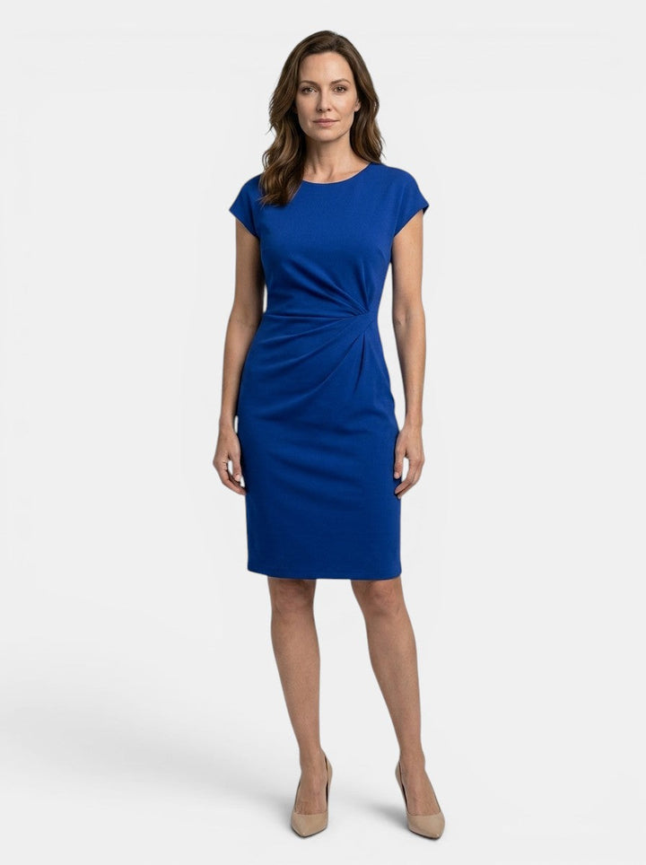 Lavinia — Rich Fabric Bodycon Midi Dress With Elegant Sculpted Wrap For Formal Occasions