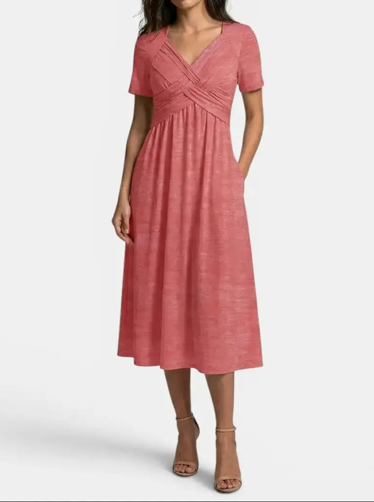 Theodora — Soft A-Line Midi Dress With Elegant Tummy Control Cocktail Design