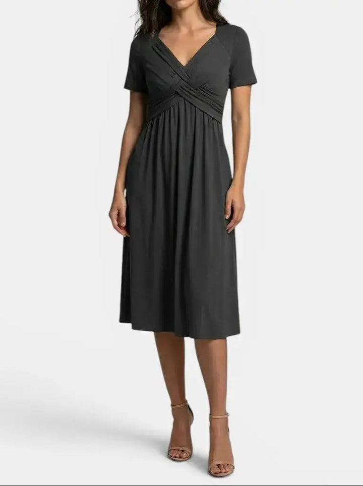 Theodora — Soft A-Line Midi Dress With Elegant Tummy Control Cocktail Design
