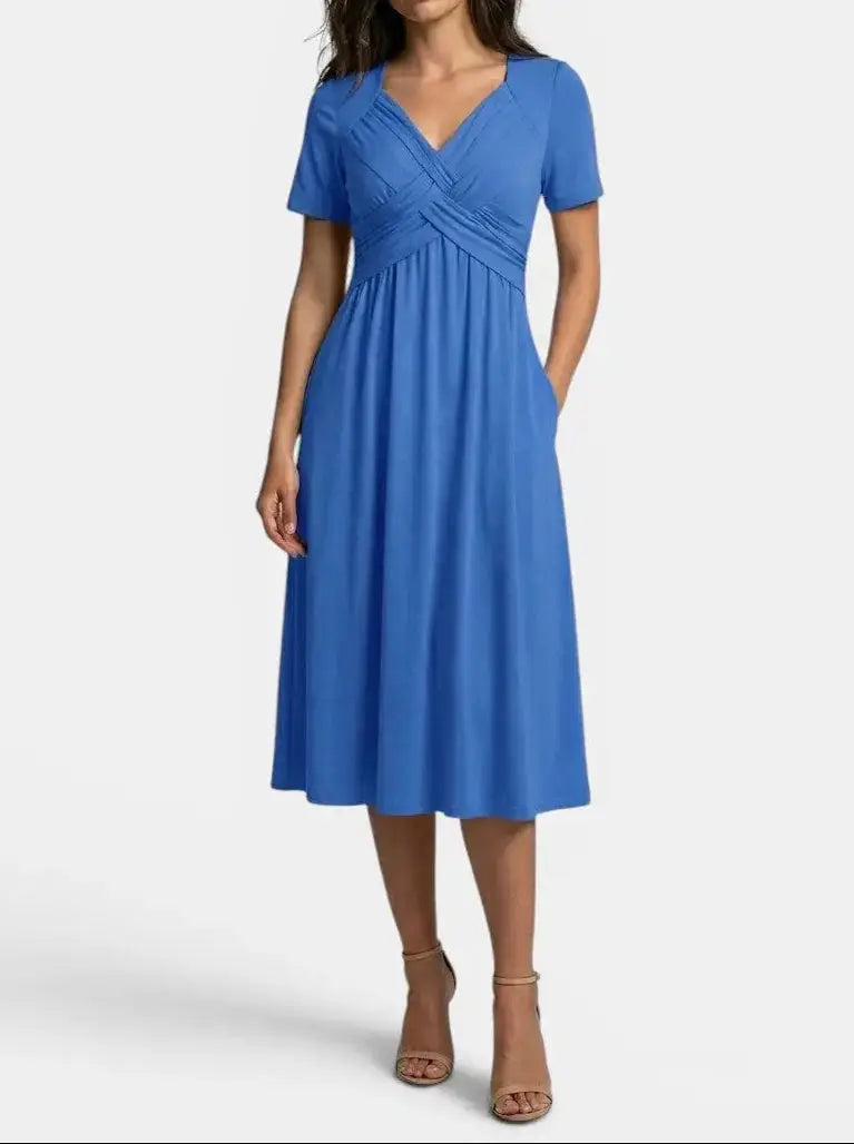 Theodora — Soft A-Line Midi Dress With Elegant Tummy Control Cocktail Design