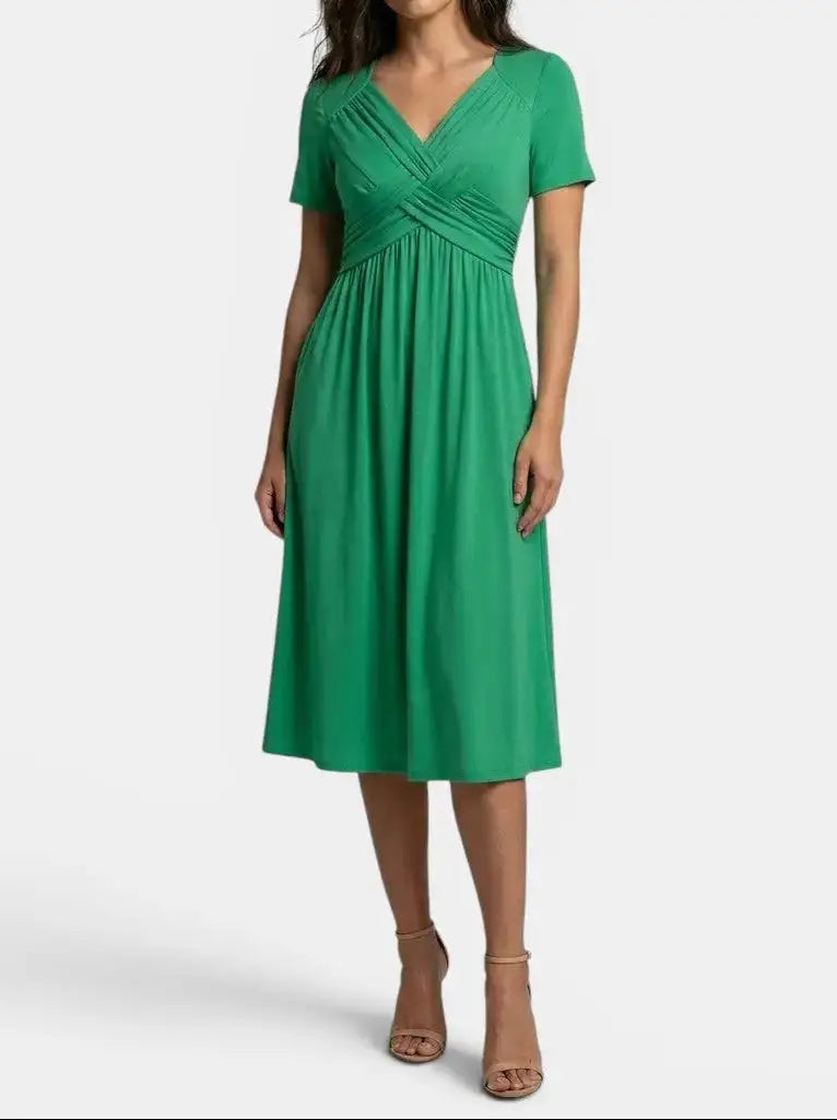 Theodora — Soft A-Line Midi Dress With Elegant Tummy Control Cocktail Design