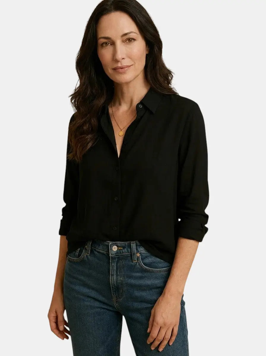 Marbella — Soft Drape Long Sleeve Blouse With Elegant Relaxed Summer Style