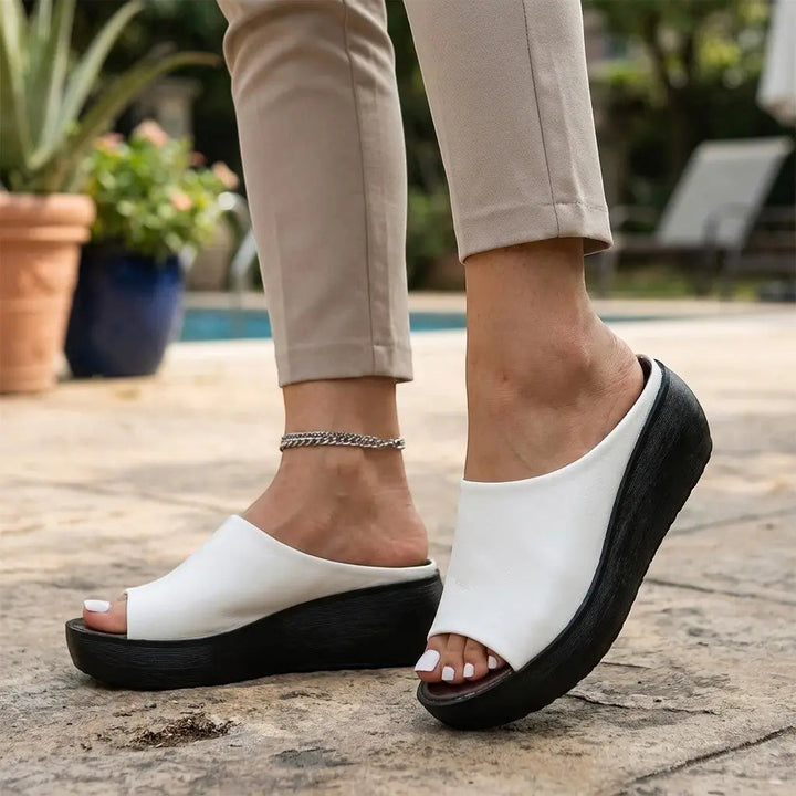 Slideway — Synthetic Cushioned Slide Sandals With Elegant Comfortable Summer Design