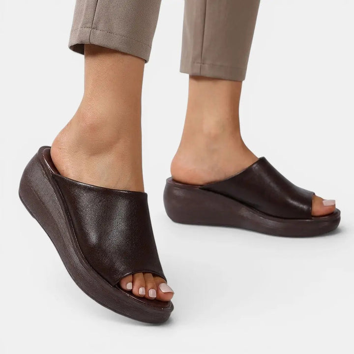 Slideway — Synthetic Cushioned Slide Sandals With Elegant Comfortable Summer Design