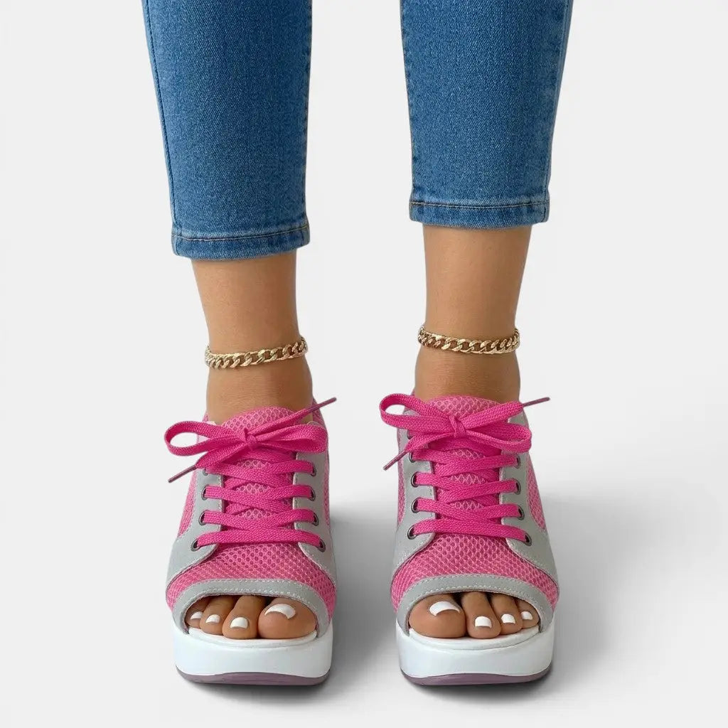 Lacecross — Synthetic Cutout Lace-Up Sandals With Stylish Comfortable Summer Design