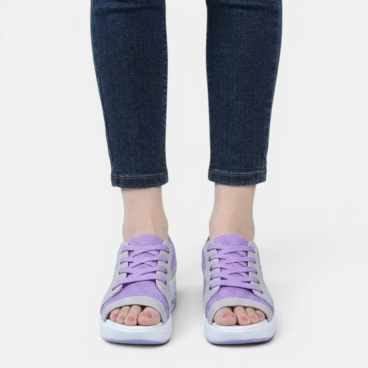 Lacecross — Synthetic Cutout Lace-Up Sandals With Stylish Comfortable Summer Design