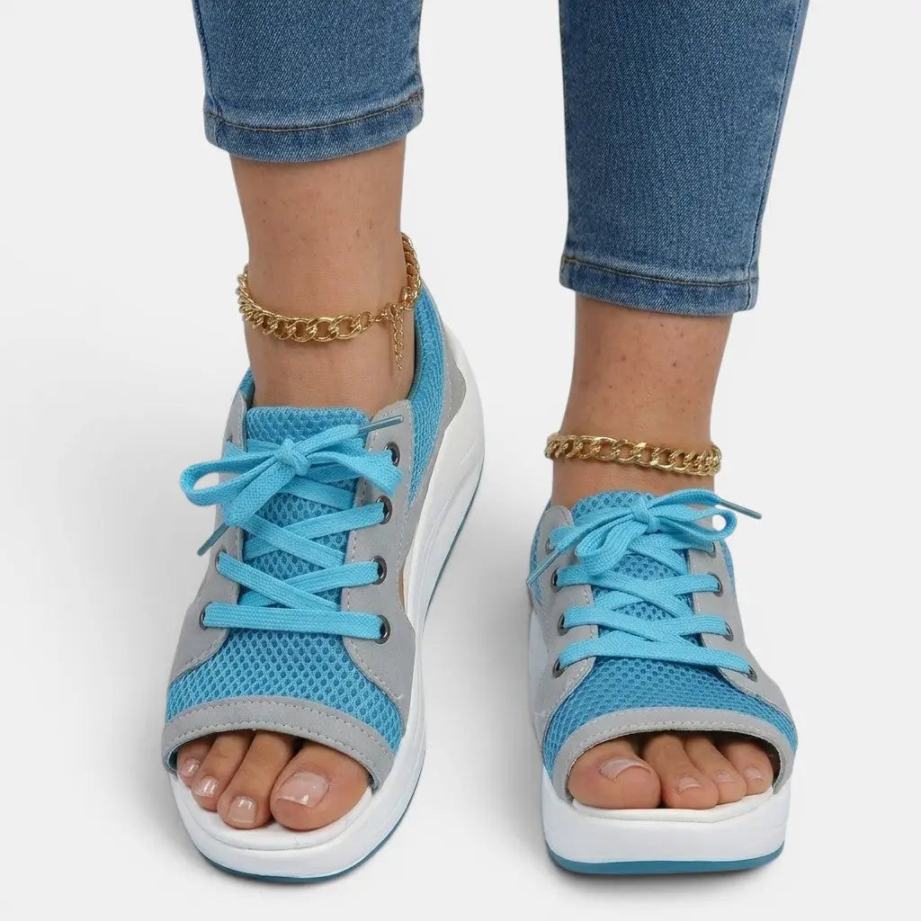 Lacecross — Synthetic Cutout Lace-Up Sandals With Stylish Comfortable Summer Design