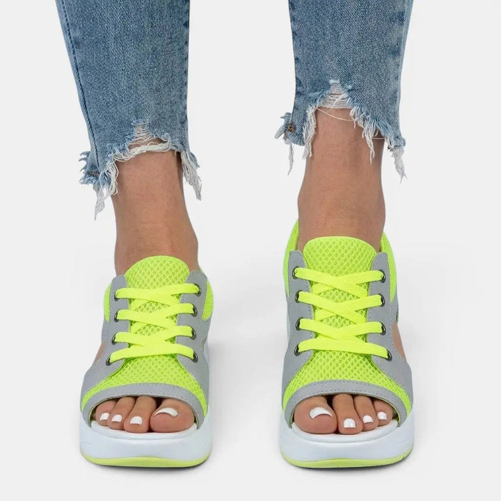 Lacecross — Synthetic Cutout Lace-Up Sandals With Stylish Comfortable Summer Design