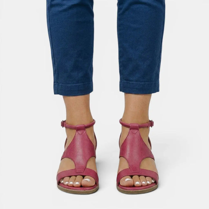 Wedgeopen — Synthetic Leather Wedge Sandals With Elegant Open Toe Summer Design