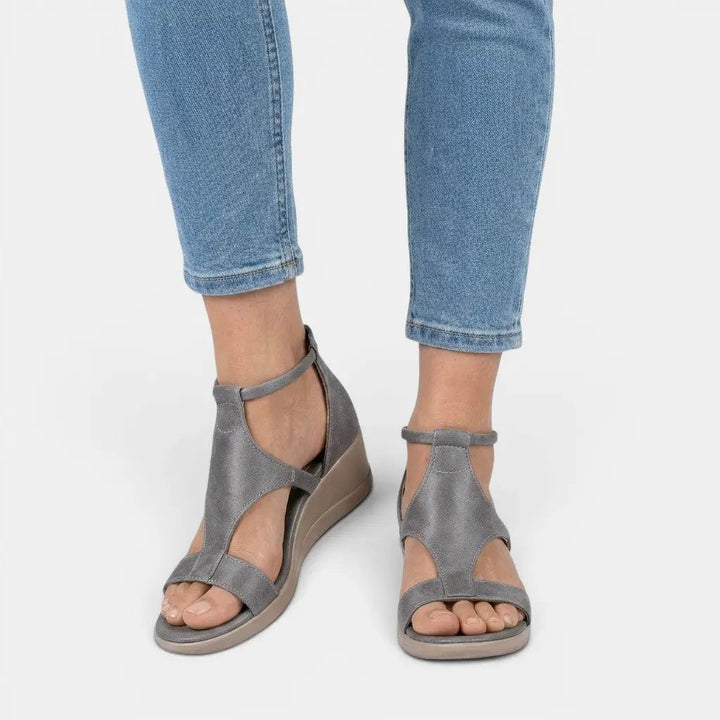 Puwedge — Synthetic PU Wedge Sandals With Stylish Open-Toe Summer Design