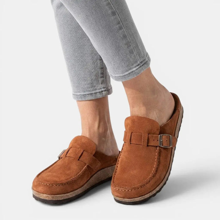 Buckleblack — Synthetic Slip-On Loafers With Chic Black Casual Buckle Detail Design